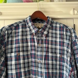 Duluth Trading Co Blue and Red Plaid Flannel Shirt XL